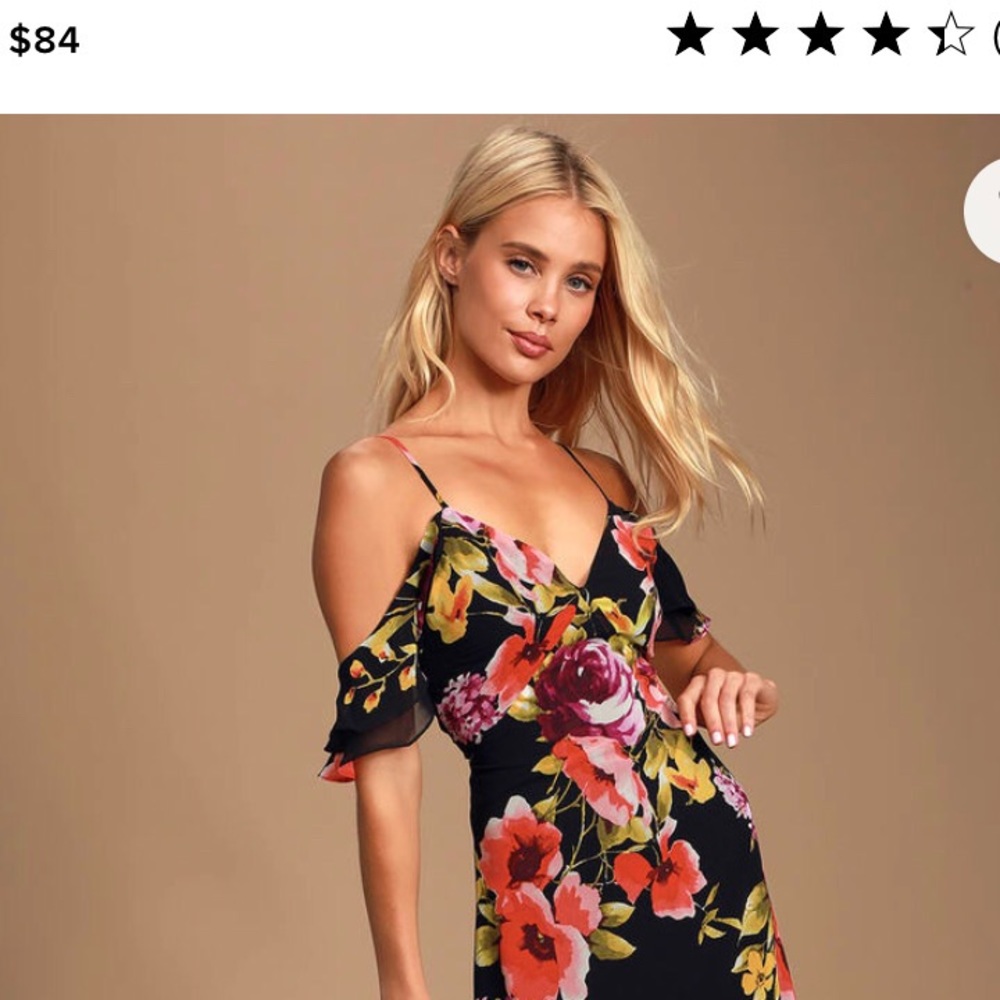 Love in Bloom Off-the-Shoulder High-low Dress